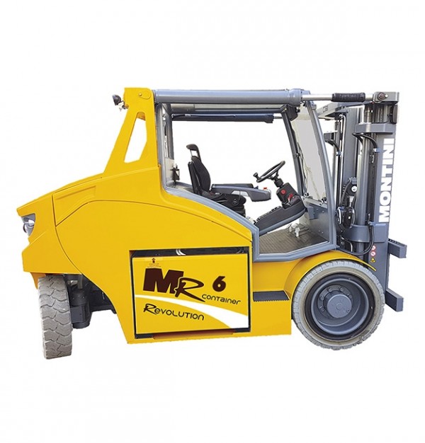 Electrostivuitor Montini MR 6 CONTAINER  > MR 7 CONTAINER cu 4 Roți si capacitatea de încărcare de la 6000 kg la 7000 kg – 96V