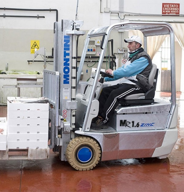 Electrostivuitor Montini MR ZINC cu 3/4 Roți si capacitatea de încărcare de la 1600 kg la 4999 kg – 48V/80V